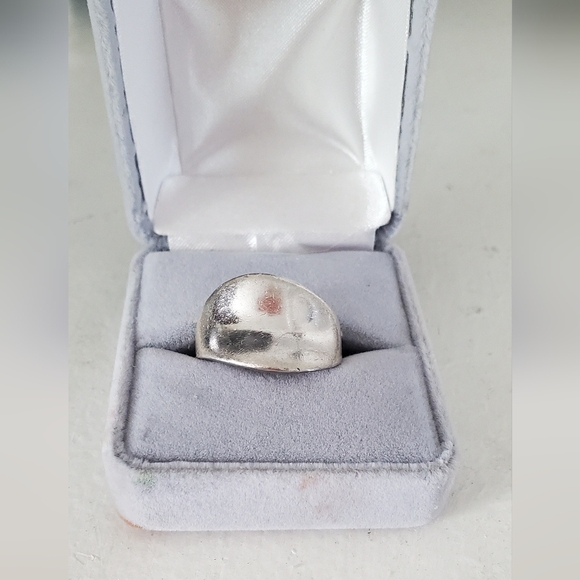 925 Sterling Silver Wide Band Modern Statement Ring Size 8 - Picture 2 of 5